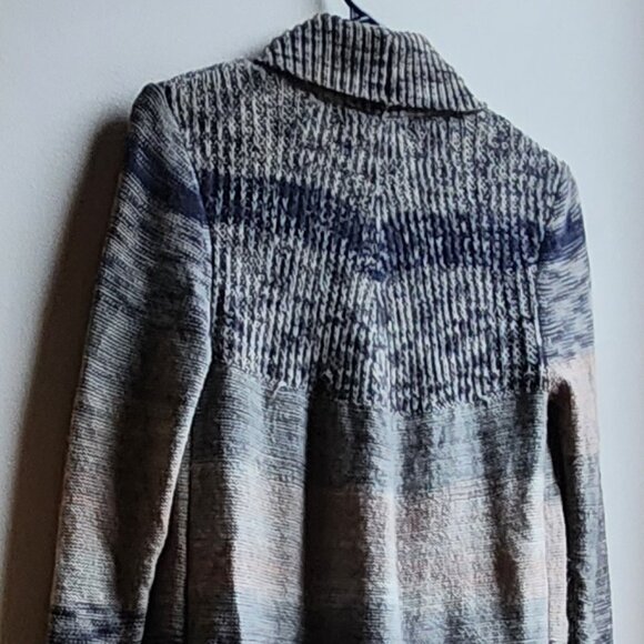 Knox Rose Tan/Brown Striped Open Cardigan With Fringe Size XS - Picture 10 of 14